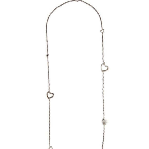 DAVID YURMAN STERLING SILVER 925 LONG HEART STATION TOGGLE CLASP NECKLACE - Picture 2 of 8